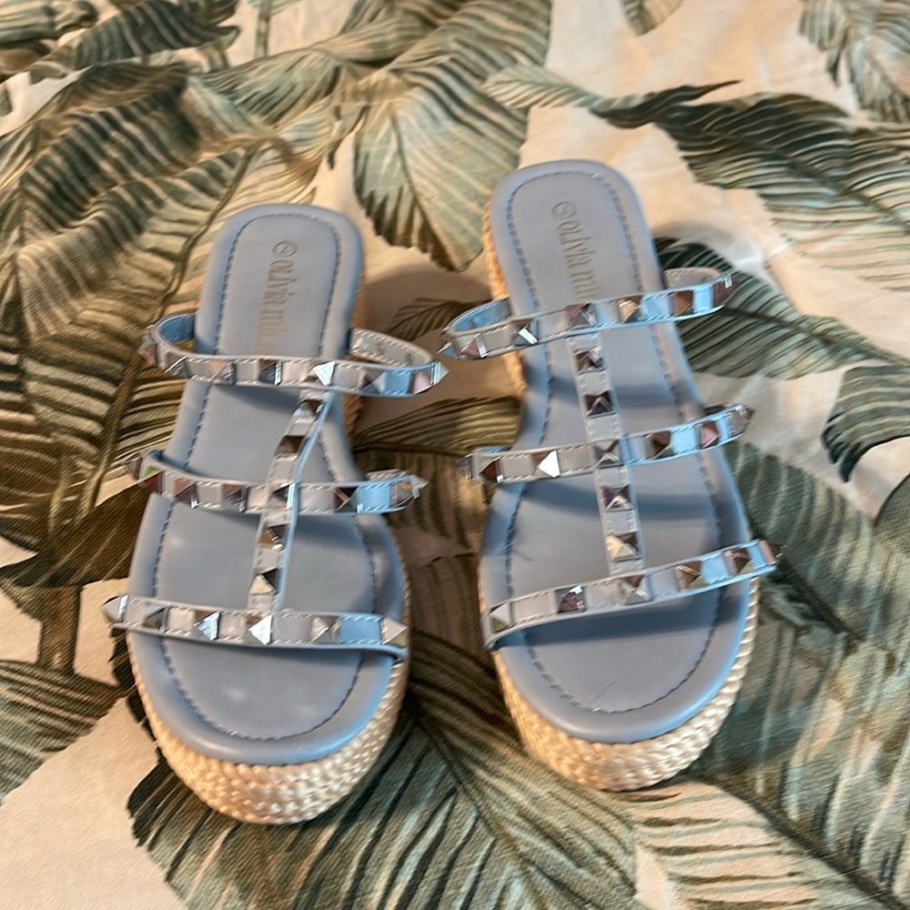 Olivia Miller Studded Wedge